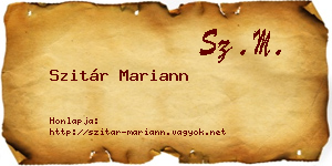 Szitár Mariann névjegykártya