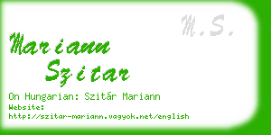 mariann szitar business card