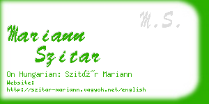 mariann szitar business card